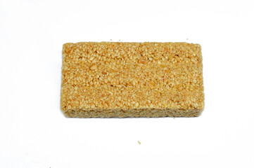A bar of Sesame candy sweets, an Eastern candy made as a celebration of the prophet's Mohamed...