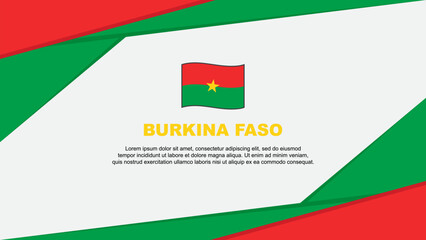 Burkina Faso Flag Abstract Background Design Template. Burkina Faso Independence Day Banner Cartoon Vector Illustration. Burkina Faso