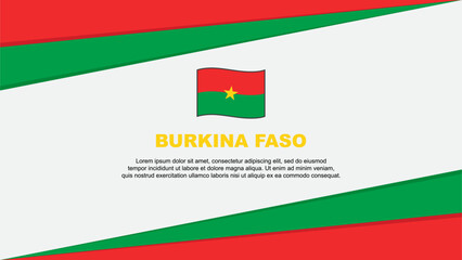 Obraz premium Burkina Faso Flag Abstract Background Design Template. Burkina Faso Independence Day Banner Cartoon Vector Illustration. Burkina Faso Design