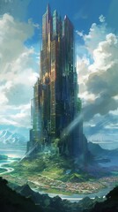 Fantasy art of the skyscrapper
