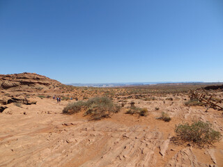 Fototapeta na wymiar Horseshoe Bend Trail at the Glen Canyon National Recreation Area in Arizona, USA.
