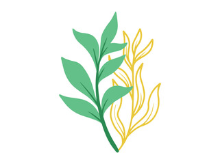 Botanical Line Art Abstract Leaves Illustration
