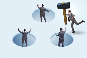 Game of mole hole in the business environment