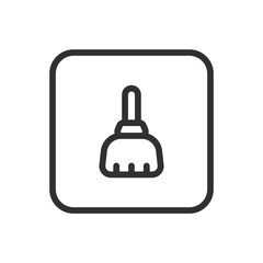 Broom. Modern, simple flat vector illustration for web site or mobile app
