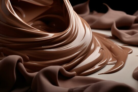 High-resolution photo of chocolate cream wallpaper. Generative AI