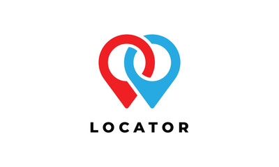 Map connection location logo design with minimalist style