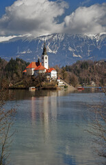 A church built on the island of Bled