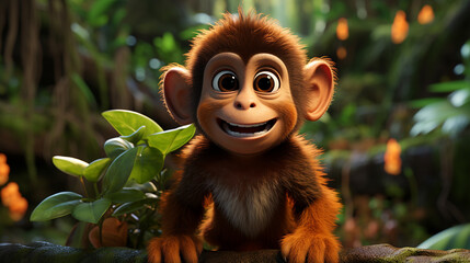 Obraz premium portrait of a tamarin HD 8K wallpaper Stock Photographic Image