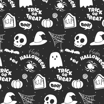 Pattern for Halloween black and white, ghost, october