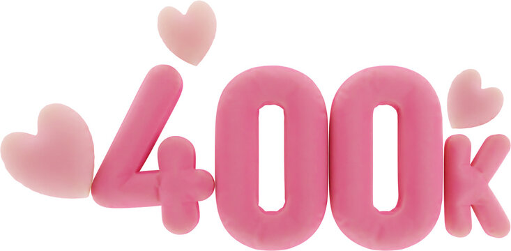 400k Social Media Celebration, 3d render with Inflate Design