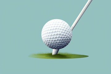 Illustration of a golf ball placed on a tee. Generative AI