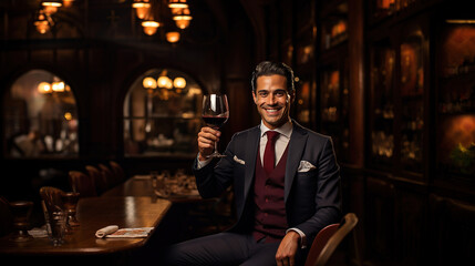 Elegance in a Glass: A Man Savors Fine Wine