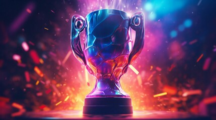 Games Tournament Cup: Where Heroes Emerge - Created by AI - obrazy, fototapety, plakaty
