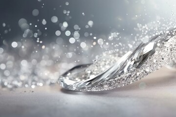 Water splashes abstract background with bokeh defocused lights. Glittering lights background. Abstract background with bokeh defocused lights. 3D rendering
