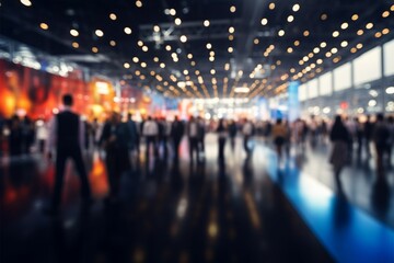 Abstract defocused scene at a tradeshow, job fair, or stock market