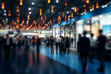 Abstract defocused scene at a tradeshow, job fair, or stock market