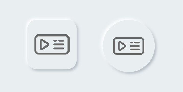 Series line icon in neomorphic design style. Playlist signs vector illustration.