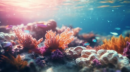 Blurred background of a coral reef