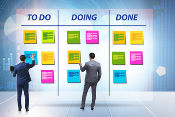 Agile kanban board with outstanding tasks