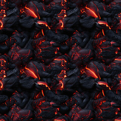 Endless seamless pattern, background texture, abstract fire, lava, magma