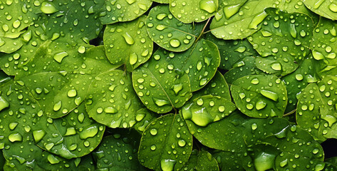water drops on a green leaf,  rain on small green leaves hd wallpaper
