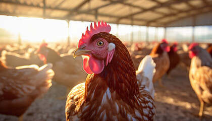 poultry farm full of chicken
