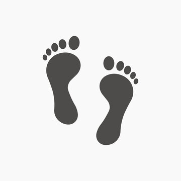foot print icon vector. barefoot print, footprint, newborn, feet symbol sign