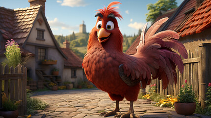 rooster on the roof HD 8K wallpaper Stock Photographic Image