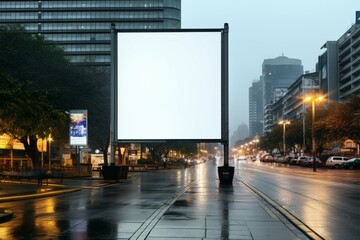 Urban advertising space a sizable blank billboard in the city