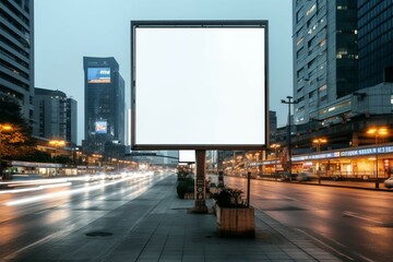 Urban advertising space a sizable blank billboard in the city
