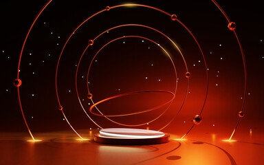 Galaxy podium set for tech product.