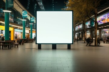 Your messages spotlight a blank billboard in the heart of the mall - obrazy, fototapety, plakaty