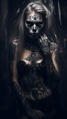 Day of the Dead, Illustration, Hellish Makeup, created by AI
