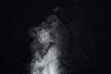 Smoke, dark background and mist, fog or gas on mockup space wallpaper. Cloud, smog and magic effect...