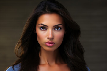 Fototapeta premium Stunning Brunette Model Exudes Confidence