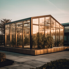  a bronze glass house - transparent 
