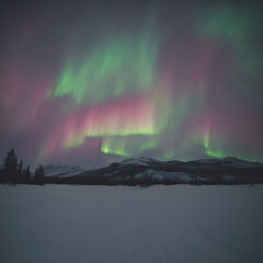 Northen lights and the mountains.