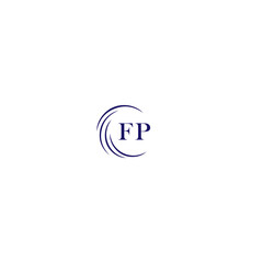 FP logo. F P design. White FP letter. FP, F P letter logo design. Initial letter FP linked circle uppercase monogram logo.