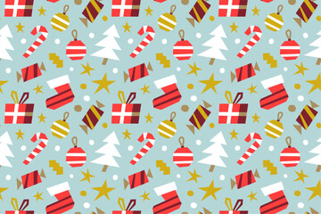 Vector Christmas pattern in cut-paper style