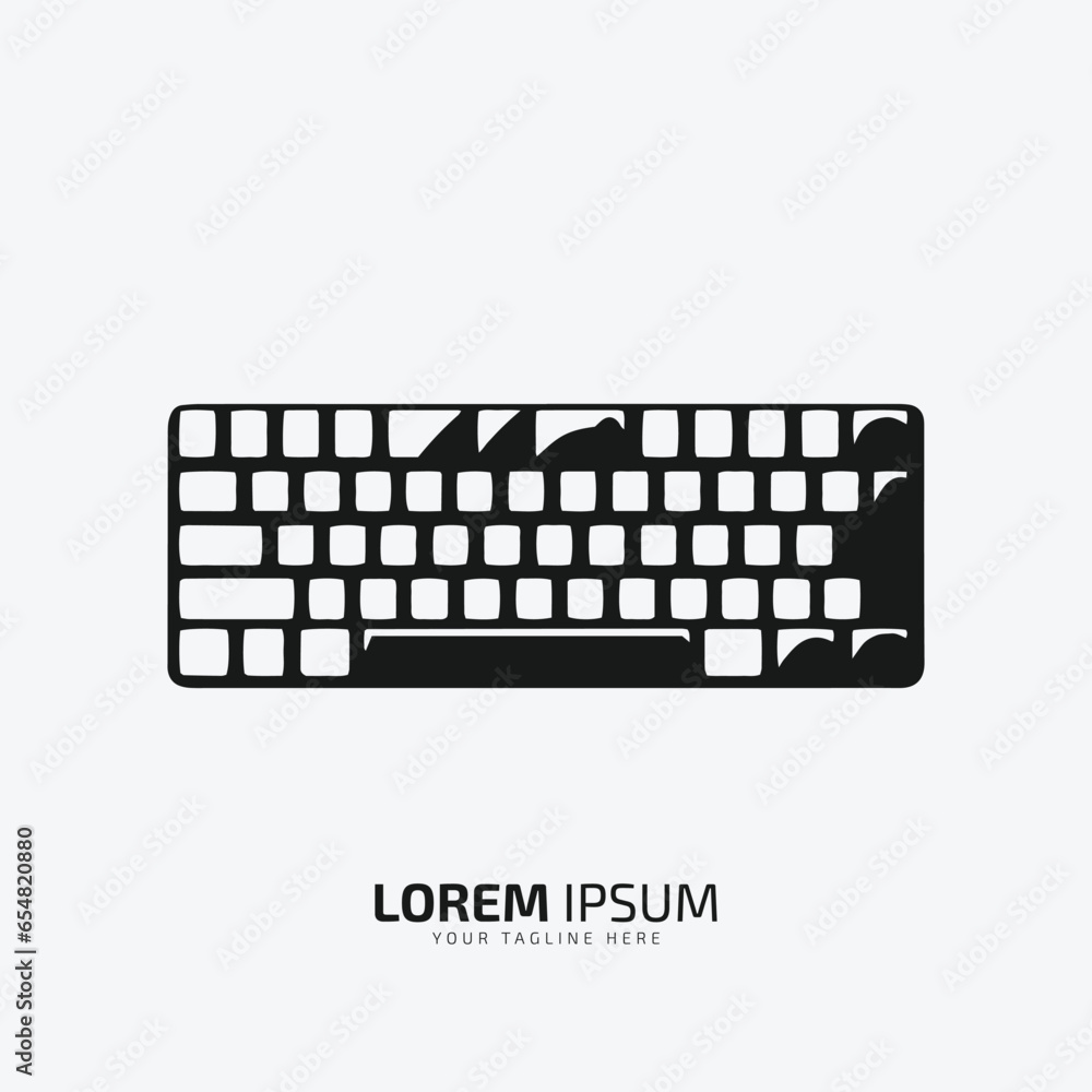Fototapete minimal and abstract computer keyboard logo vector silhouette keyboard icon