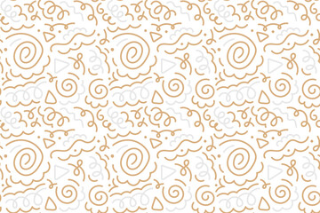 Squiggle christmas line seamless pattern. Creative scribble abstract style New Year background illustration