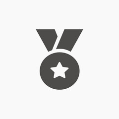 Medal icon vector with star, reward, award, winner icon vector isolated