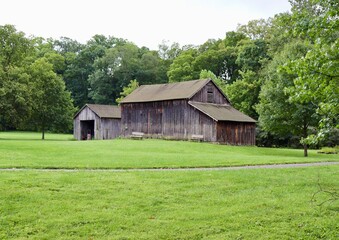 Fototapeta na wymiar The old wood barn in the countryside.