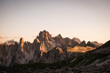 Sunset in the dolomites