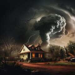 Tornado devastating property