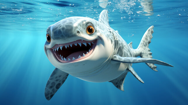 great shark HD 8K wallpaper Stock Photographic Image
