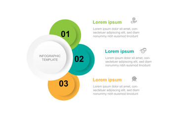 Infographic template vector element with 3 step circle concept 