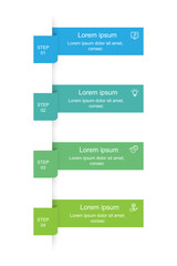 Design template infographic with 4 step process or options 