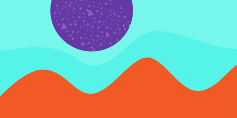 Abstract background with Colourful. Vector landscape mountain and sun illustration 