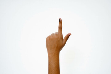 Indian Voter Hands on a white background with a voting symbol - obrazy, fototapety, plakaty